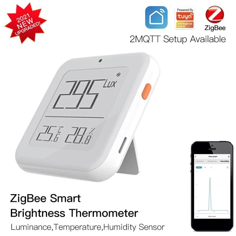 

Датчик температуры и влажности Tuya Zigbee, умный, со шлюзом ZigBee 3,0, в режиме реального времени