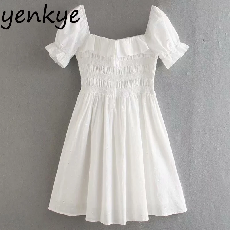 Летнее элегантное белое платье с цветочным рисунком и вышивкой Модные Для женщин