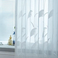 modern white embroidered tulle curtains for living room reed floral sheer voile curtains for bedroom window treatment blinds