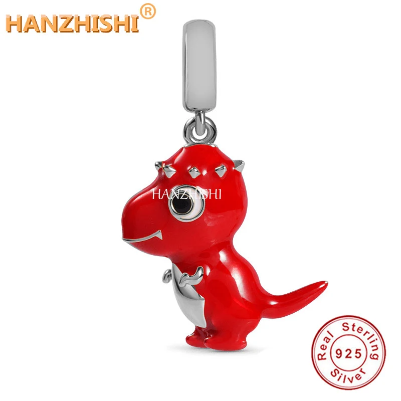 925 Sterling Silver Dinosaur Parrot Dog Animal Charm Beads Fit Bracelet Necklace Jewelry For Women Child DIY Gift | Украшения и