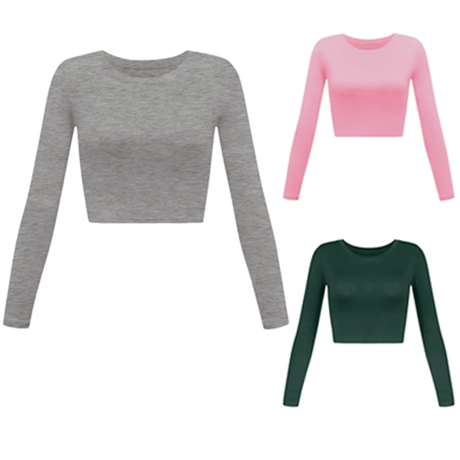 Женская однотонная телесная водолазка укороченная футболка Осенняя