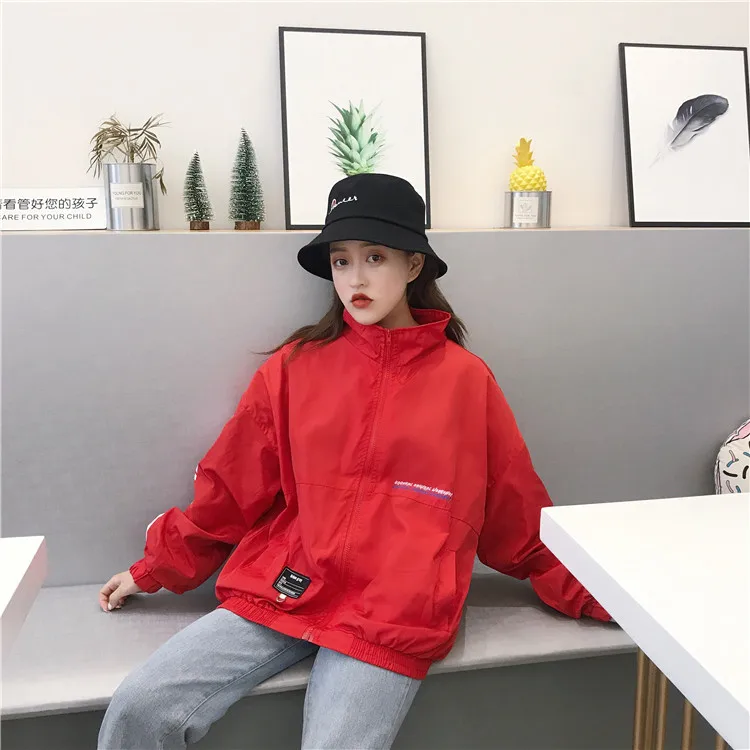 

Jackets Women Casual Loose Sun Protection Clothing Harajuku BF Baseball Uniform Trendy Womens Korean Ulzzang Jacket Pockets Chic