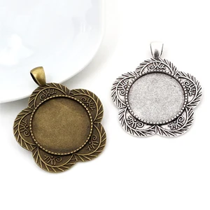 5 шт 25 мм Внутренний размер античный посеребренный и бронзовый кабошон основа подвеска подвески