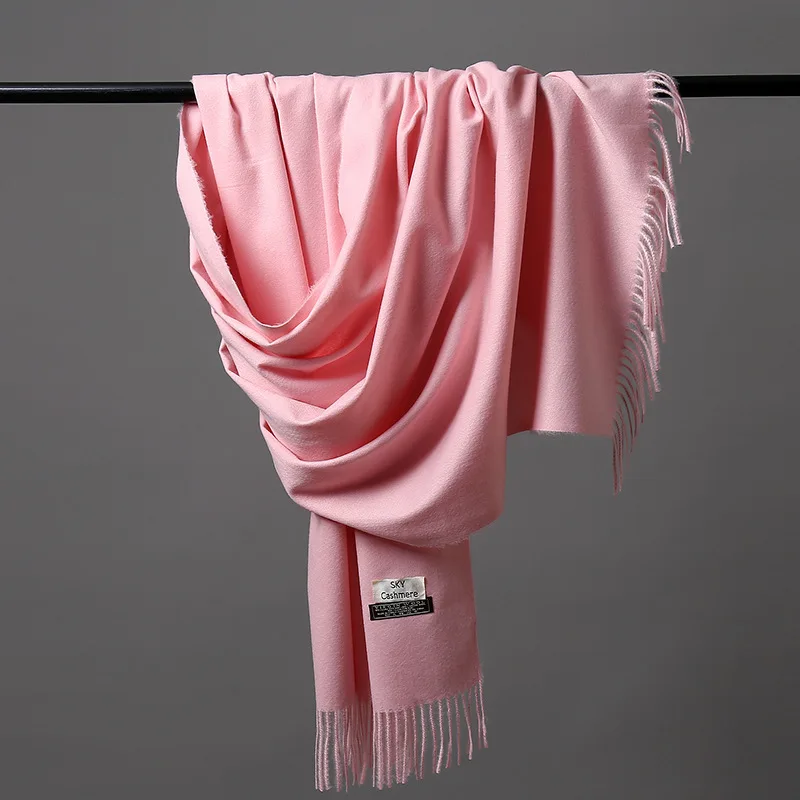 

Monochrome Thickening Warm Shawl Autumn Winter Solid Color Imitation Cashmere Scarf New Candy Color Foulard 200*70cm