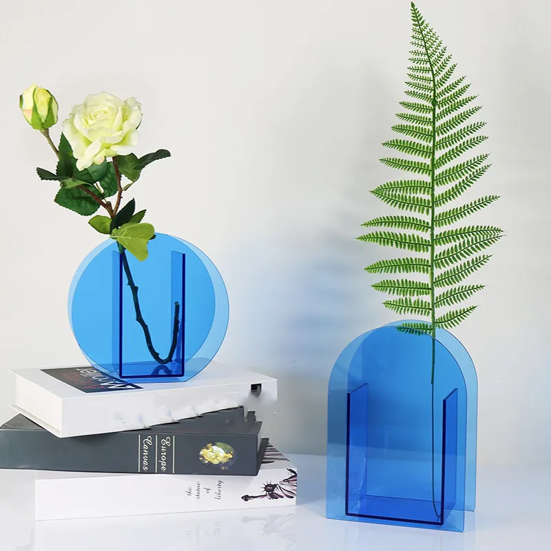 Скандинавская Цветущая Минималистичная ваза цветная акриловая тарелка с аркой