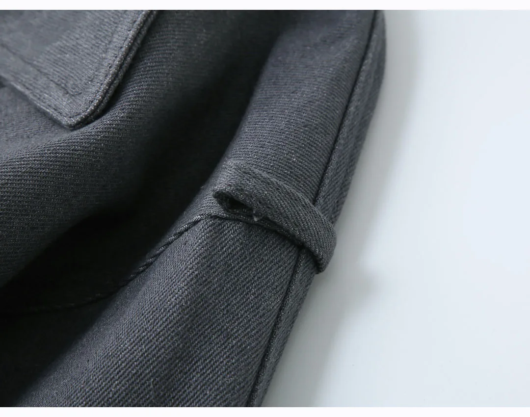 

Grace Of God Spring Fashion Men's High Street Hip Hop Washed Denim Long Trench Coat Men Windbreaker