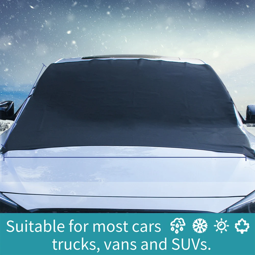 

Car Windshield Cover for Snow Ice Wiper Protector All Weather Auto Sunshade for SUV Van Truck Leakproof Windshield Cover S