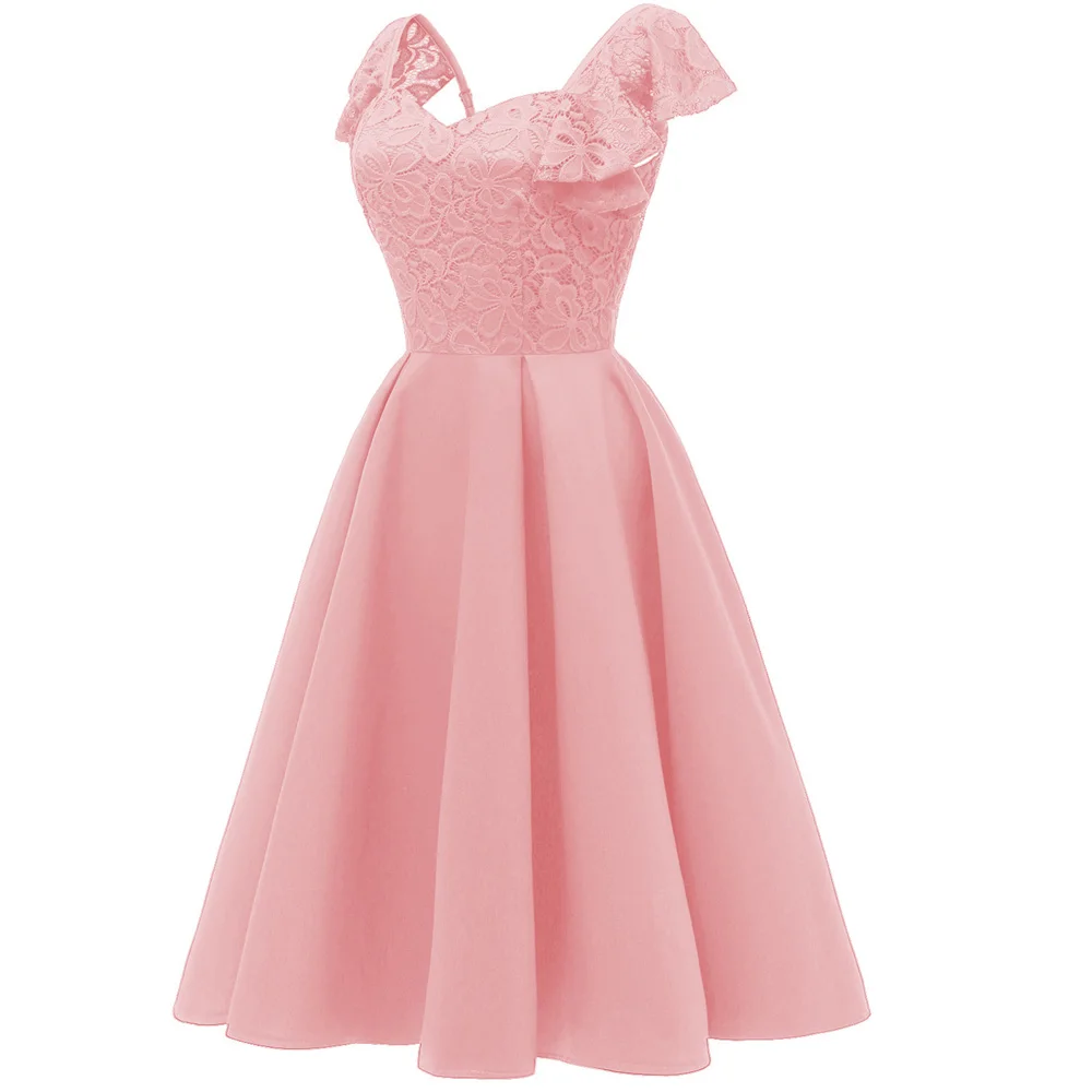 Женское винтажное вечернее платье черное или Розовое Кружевное облегающее с