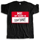 Мужская хлопчатобумажная футболка летние футболки Hi My Name Is Slim Shady Name Tag, футболка, Винтажная футболка в стиле хип-хоп с пробуждением, Мужская футболка