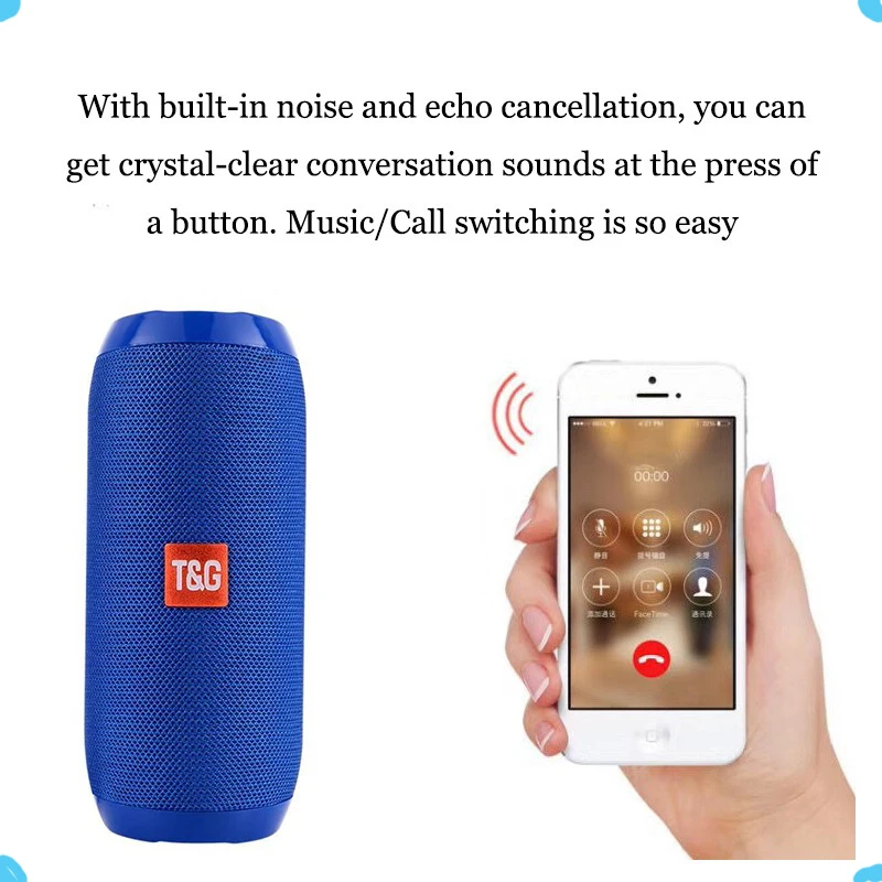 Portable Speaker 10W Wireless Bluetooth Column Bass Subwoofer Audio Music Player FM System Radio | Электроника