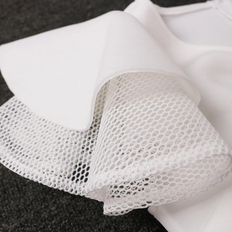 

2021 Summer Sexy V Neck Ruffles Short Sleeve Casual Bodycon White Dress Women Party Vestidos Femme Club Robe Ropa Mujer 70144