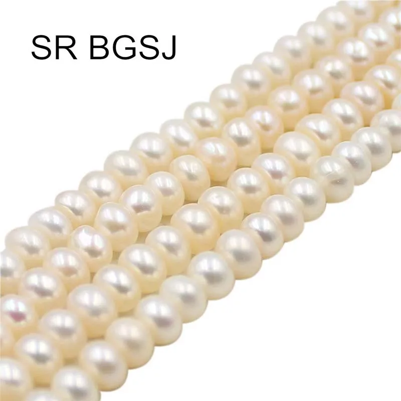 Бесплатная доставка SR 5 6 мм белый/розовый Rondelle натуральные пресноводные