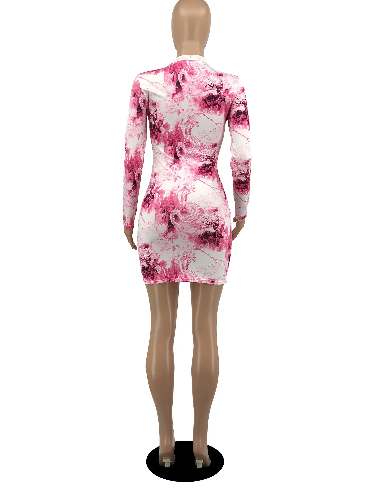 

Dresses Women Casual Long Sleeve Turtleneck Dresses Print Bodycon Mini Dress Letter Printed Hole Dress Wholesale Dropshipping
