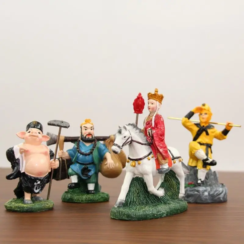 

Journey To The West Four Masters and Apprentices Tang Seng Zhu Bajiesha Monk Qitian Great Sage Monkey King Decoration Home Decor
