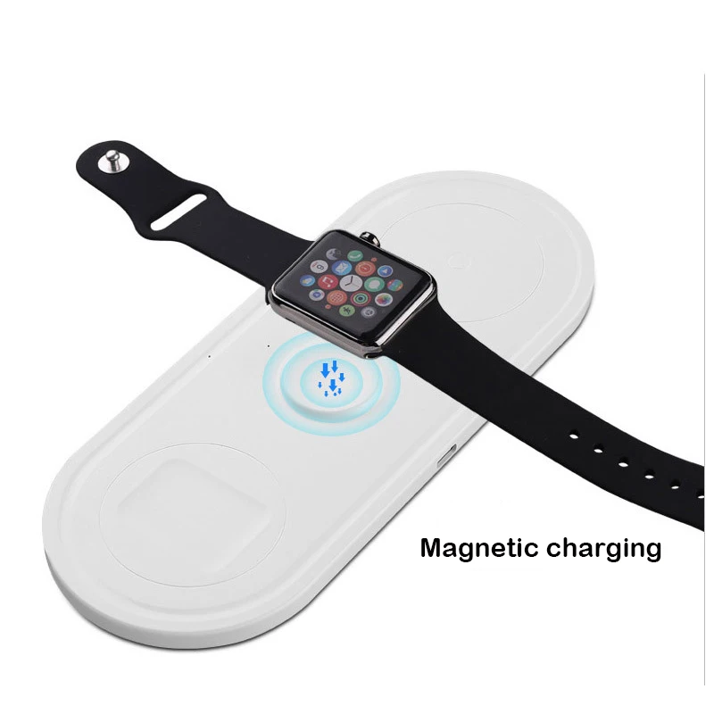 3 в 1 Qi Беспроводное зарядное устройство для Airpods Apple Watch 4 2 iWatch 3в1 быстрая