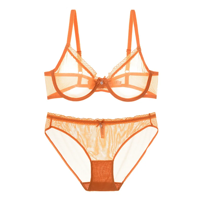 

Autumn sexy lace transparent perspective temptation and comfortable underwear bra suit Europe and the United States ultrathin mo