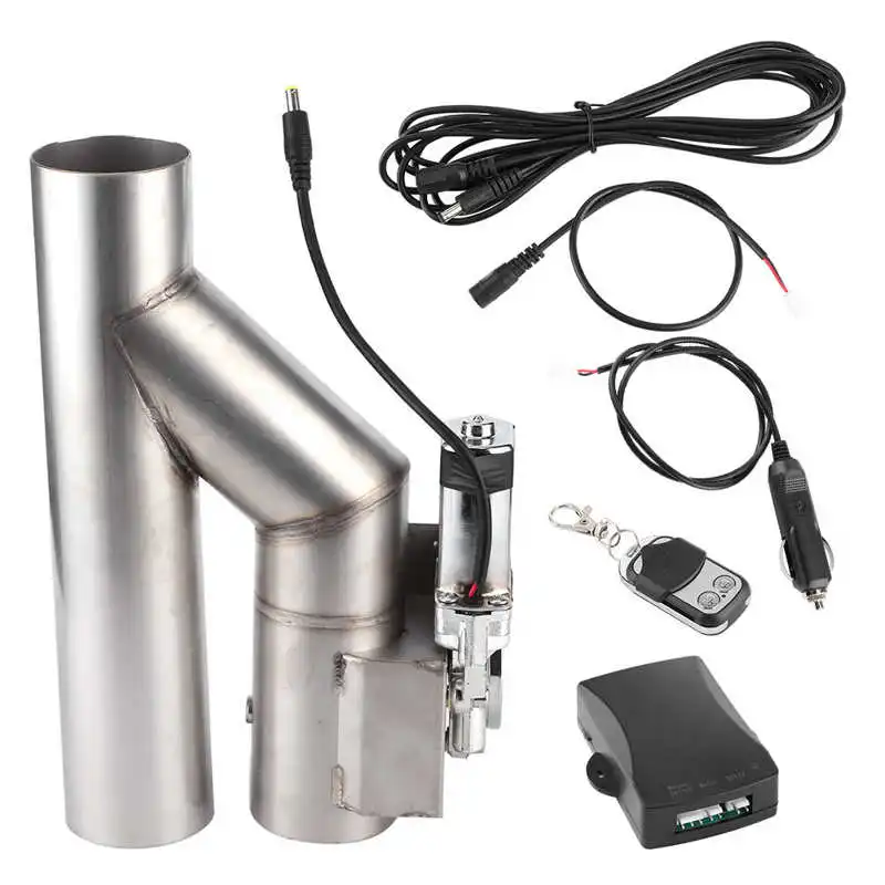 

Car Valve 2.5in Y-Pipe Electric Exhaust Downpipe Single-Open Integrated Cutout E-Cut Out Valve System Kit