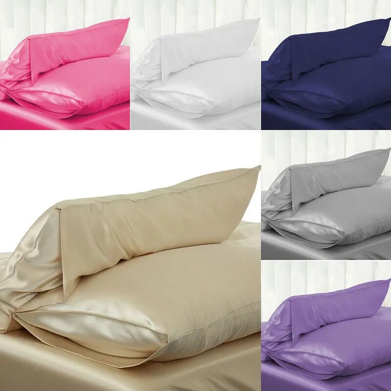 Шелковая подушка чехол Чехол для подушки Стандартный queen Размеры однотонные Цвет