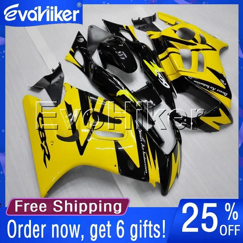 

Мотоциклетный хомут на заказ для CBR600F3 1997-1998 F3 97 98, мотоциклетный обтекатель желтого цвета + подарки