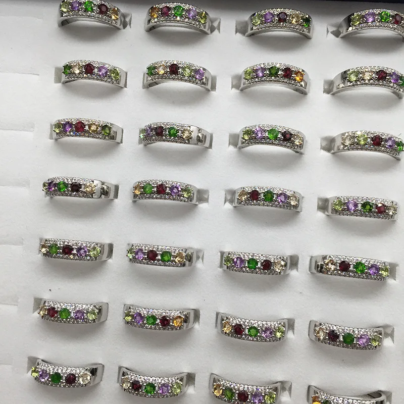 

2 pcs Wholesale natural tourmaline ring inlaid living gift