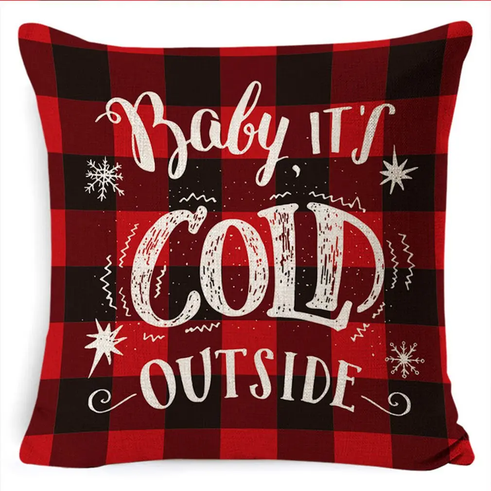 

4pcs/set Christmas Cushion Cover 45*45 Pillowcase Sofa Cushions Pillow Cases Cotton Linen Pillow Covers Home Decoations