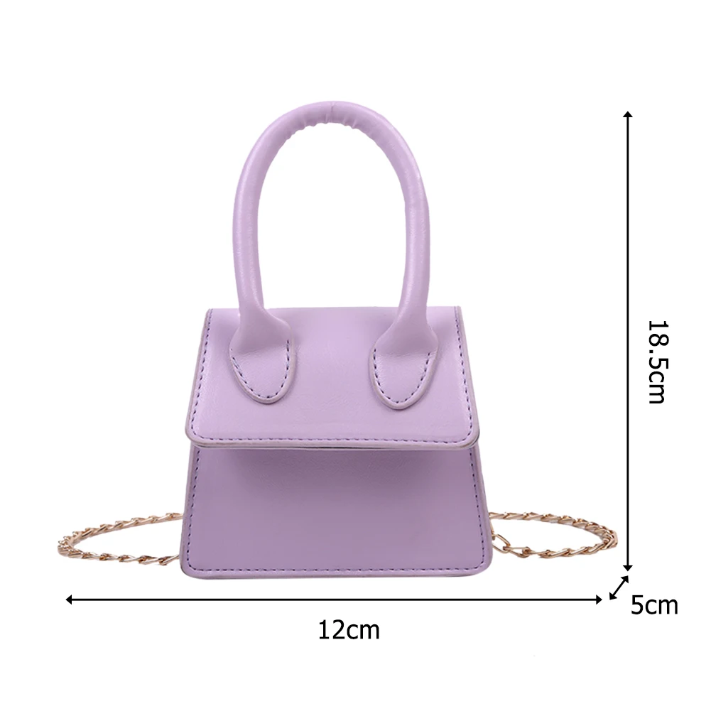 

Cute Women PU Leather Mini Crossbody Shoulder Bags Lady Girls Pure Color Flap Chain Casual Messenger Pouch