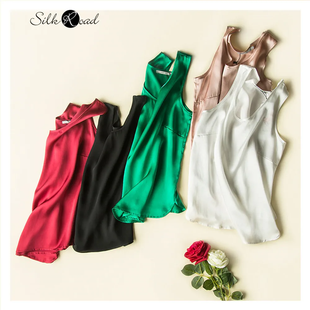 Шелковая жилетка Silviye женская летняя одежда на подтяжках шелковая сатиновая
