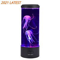 led jellyfish lava lamp colorful bedroom night light simulation jellyfish aquarium tank light for home bedroom office decor
