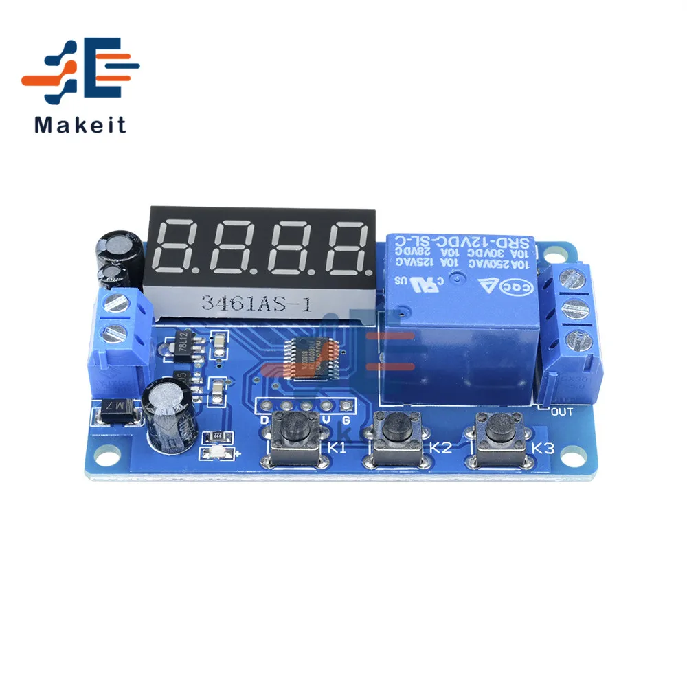 12V реле за запозданиевремени цифровой Дисплей светодиодный Таймер Управление