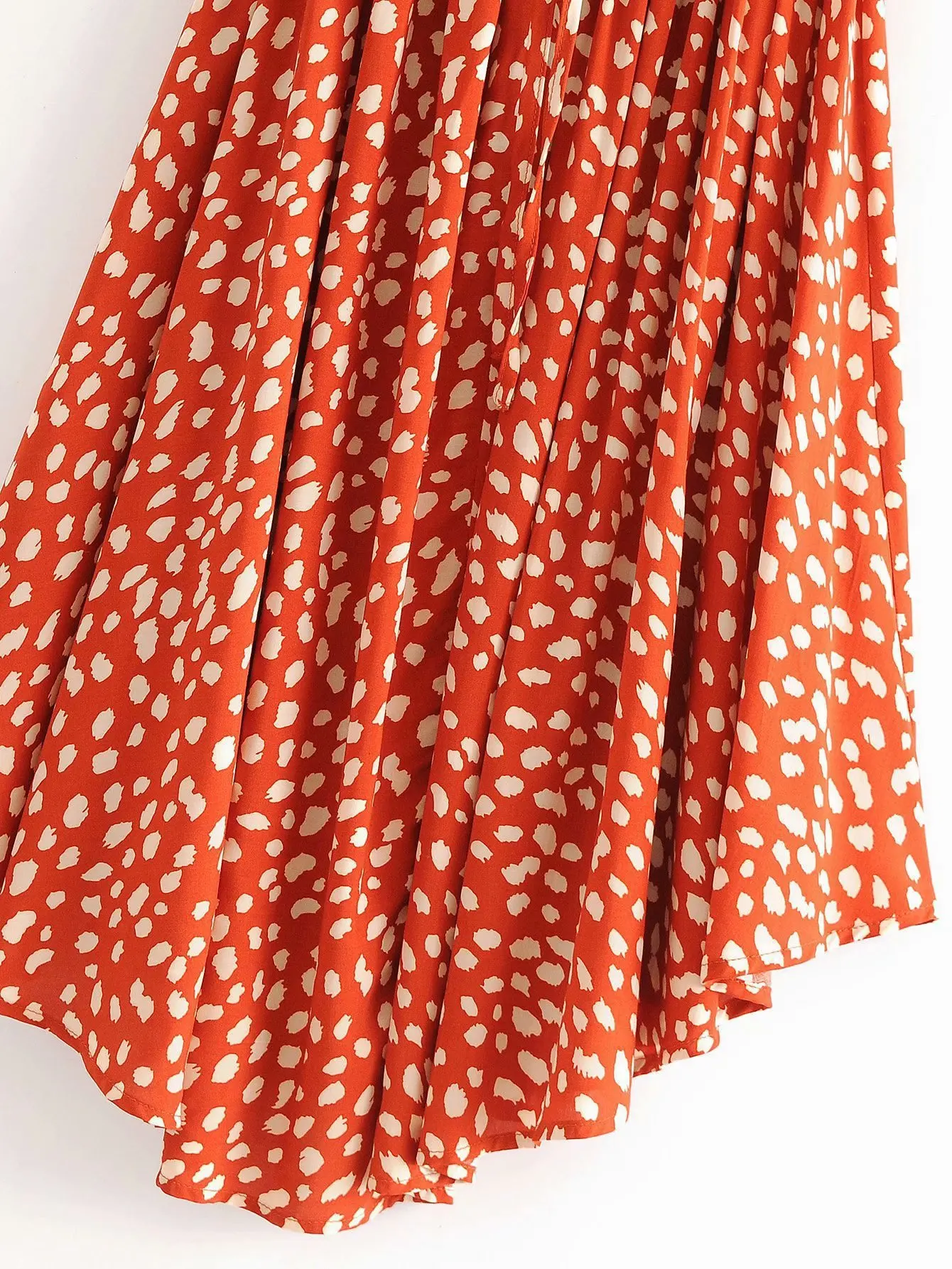 

2020 European and American women's new wholesale cotton watermark Leopard elastic waist strap dress