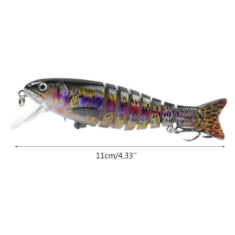 

5pcs Fishing Lures for Bass Trout 4.3" Multi Jointed Swimbaits Slow Sinking Bionic Hard Lure Fishing Baits T8NC