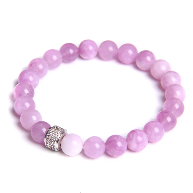 Счастливая женские драгоценный камень роскошный браслет циркон натуральный