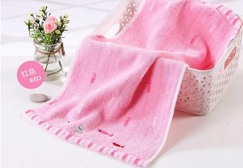 Хлопковая мягкая мультяшная вышивка для детей 26 х52 см|Полотенца лица| |