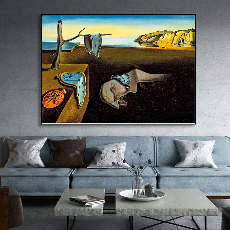Salvador Dali стойкие часы памяти Surreal холст печати постер настенный картины для гостиной домашний декор