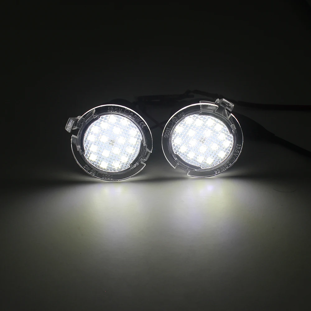 Car Rover Full LED Side Mirror Puddle Light Assembly With 6000K Xenon White Replacement For Ford F-150 Expedition Explorer Edge |