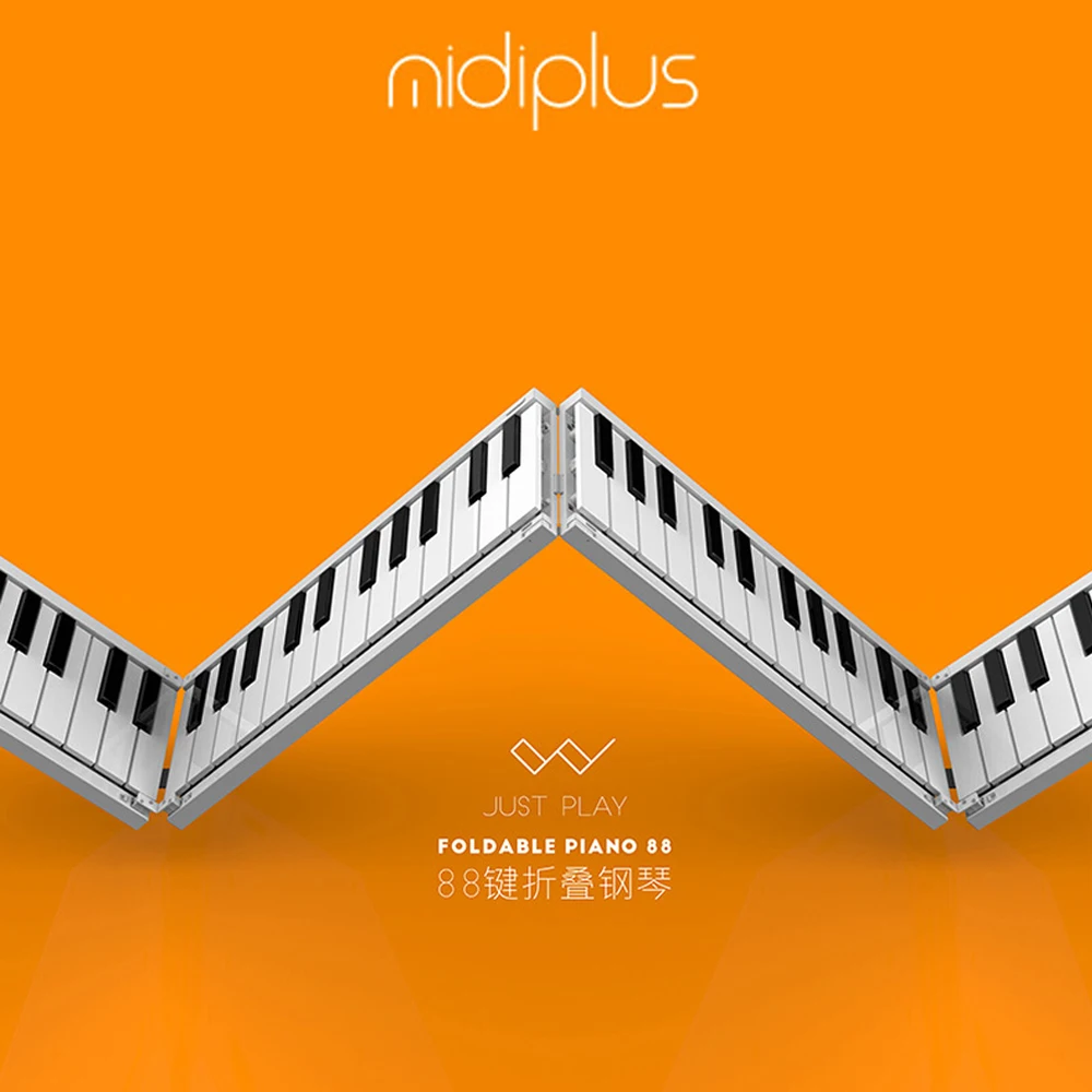Портативное складное пианино Midiplus 88 клавиш с выходом для наушников начинающих и