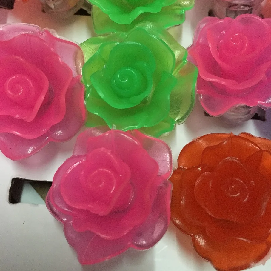 

Lotus flower led light up finger ring glow flower Elastic Ring Rave Party Blinking Soft Finger Lights for halloween party Disco