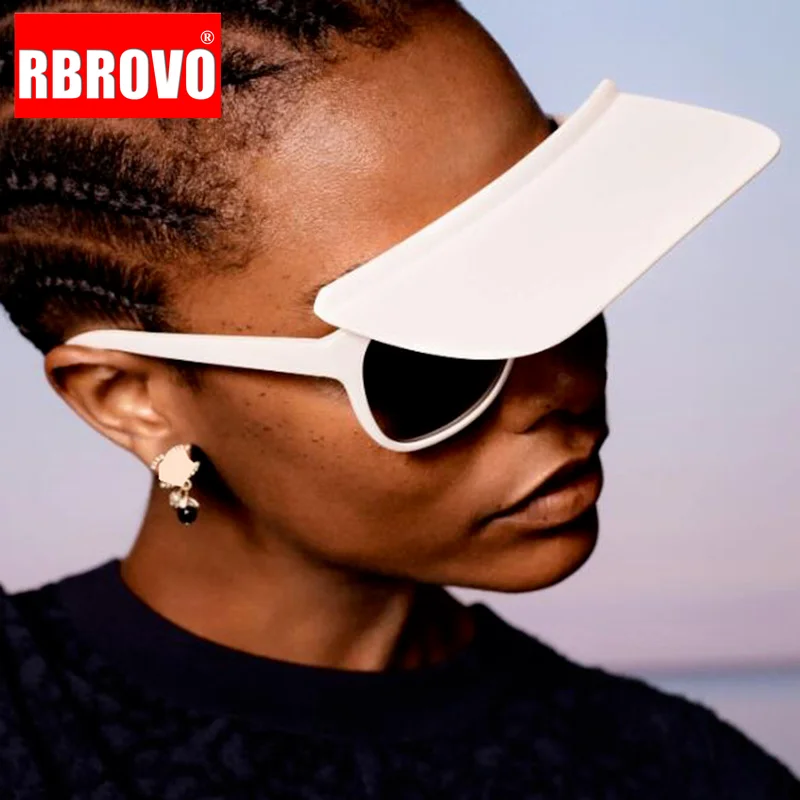 

RBROVO 2021 Hat Women Sunglasses Luxury Brand Eyeglasses Women Flip Vintage Eyewear Brand Designer Gafas De Sol Para Hombre