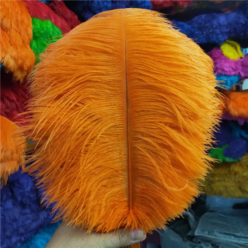 

The New 50pcs/lot High Quality Ostrich Feather 35-40cm/14-16inch Celebration Christmas Diy Dancers Orange Feathers for Crafts