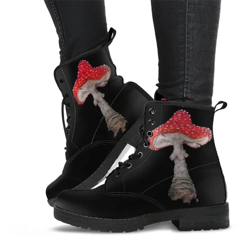 

New style printed fashion casual autumn and winter women's high-top boots 2021 British women's fashion work boots women's shoes