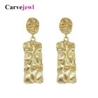 Carvejewl большие Винтажные серьги для женщин матовый золотой цвет прямоугольные Эффектные серьги 2020 металлические серьги Висячие модные ювелирные изделия