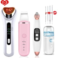 usb profession facial vibration heating ems beauty instrument skin scrubber blackhead remover deep face cleaning skin care tool