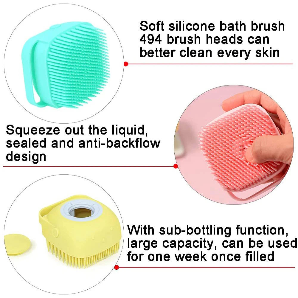 

80ml 2-in-1 Pet Dog Bath Brush Pet SPA Massage Comb Soft Silicone Dogs Cats Shower Hair Grooming Dog Cleaning Tool Pet Supplies