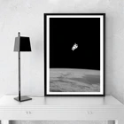 Астронавт космический человек Новая Луна Настенная картина на холсте Черно-белые постеры и принты для детской комнаты настенный Декор подарки для мальчиков