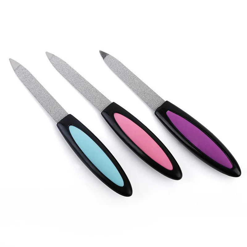 1Pc/bag One-way Plastic Handle Steel Nail File Pedicure Matching Color Convenient Filing Modern Design Cushioning | Красота и