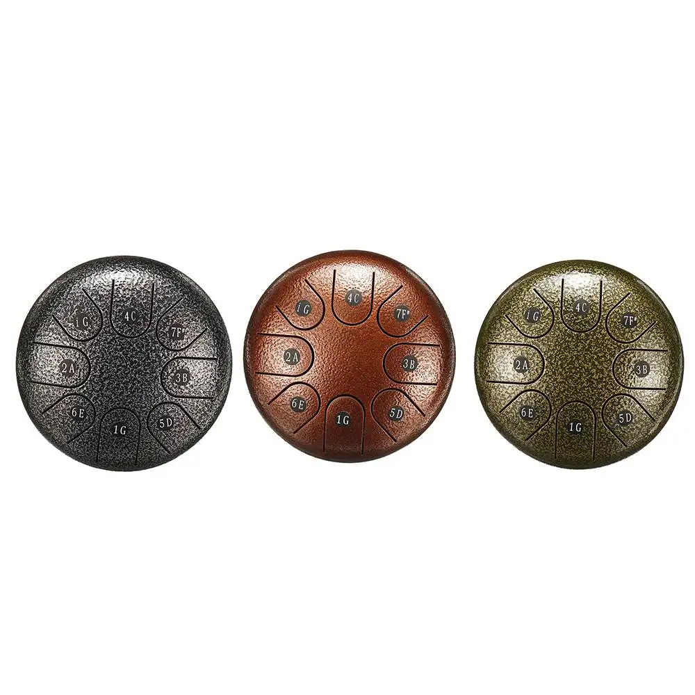 

6 Inch 8 Notes G Tune Steel Tongue Drum Handpan Instrument Instruments Accessories Children's Gifts with Drum Mallets and Bag