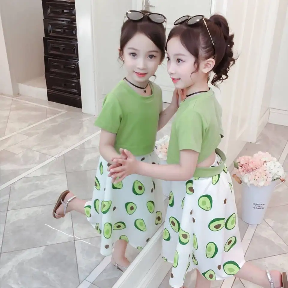 

Summer Children Girls Clothes New Design Short Style T-Shirt +Short Chiffon Skirt 2Pcs/Sets Toddler Girl Fashion Clothing Sets