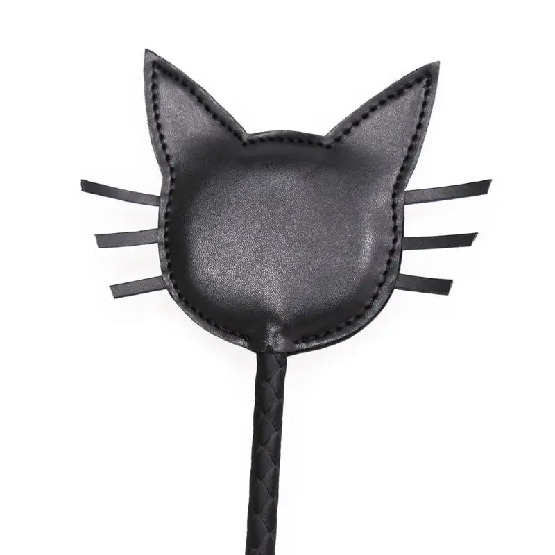 Черный Кот искусственная кожа Длинный флоггер кнут Связывание ремешок Pat