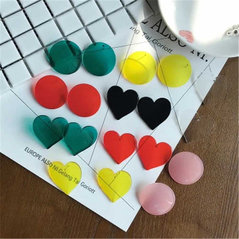 2018 НОВЫЕ геометрические прозрачные большие круглые Любовь Сердце акриловый