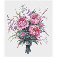 watercolor peonies patterns counted cross stitch 11ct 14ct 18ct diy cross stitch kits embroidery needlework sets home decor
